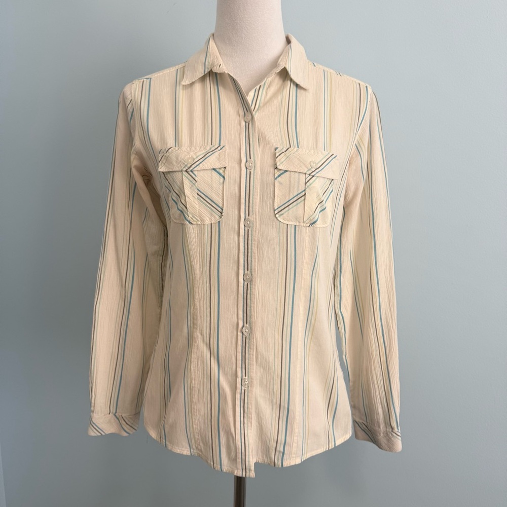 Patagonia Women’s Striped Shirt Blouse Size 4 Organic Cotton
